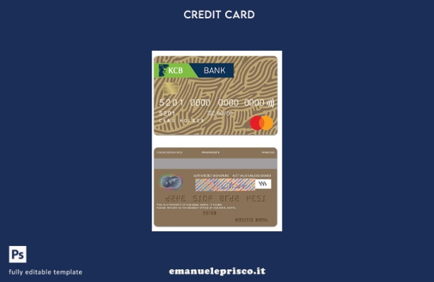 modello mastercard oro Kenya KCB Bank in stile verificato